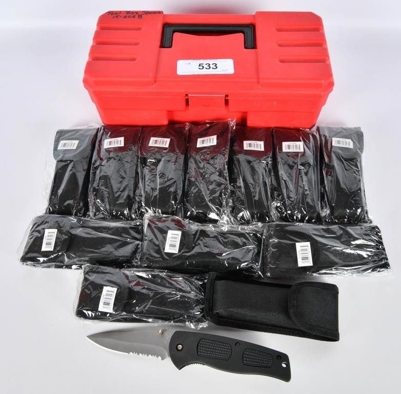 Lot 533: 11 New Frost Cutlery Flying Falcon Pocket Knives