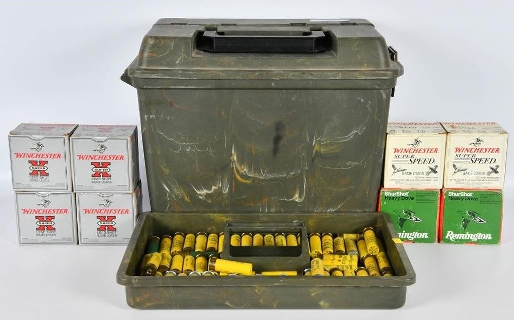 Lot 547: 200+ Rounds Of .20 Gauge Shotshells W/ Can