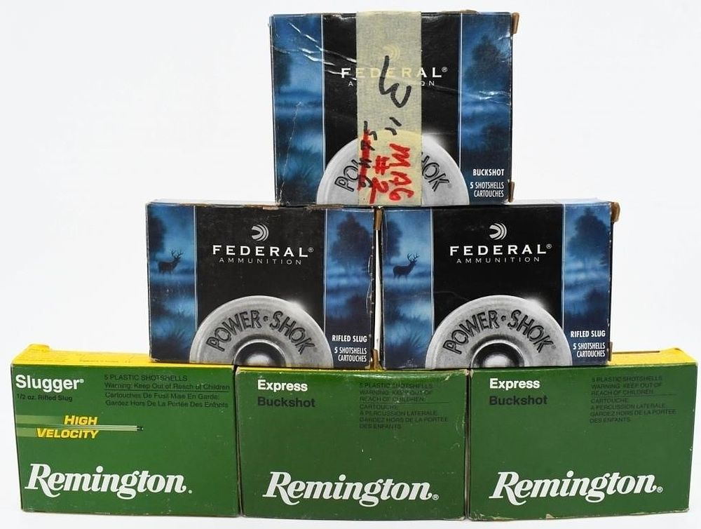 Lot 586: 30 Rounds Of 20 Gauge Slugs & Buckshots