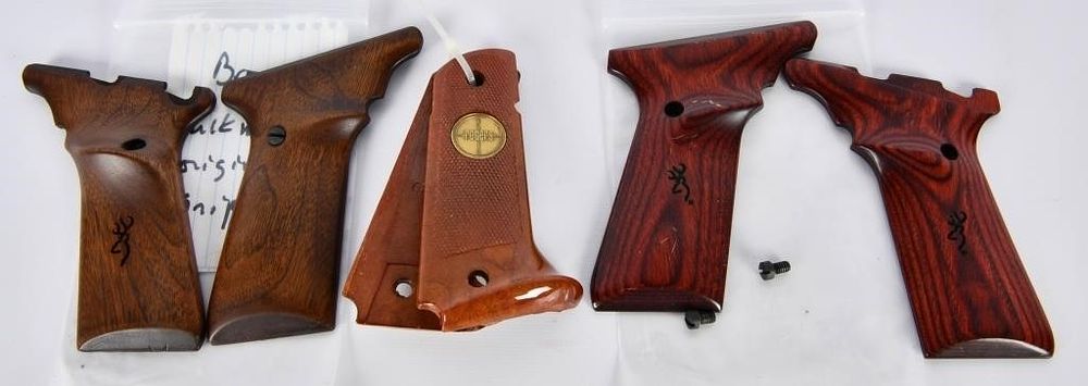 Lot 602: 2 Browning Buckmark Grips & 1 Rogers Grips