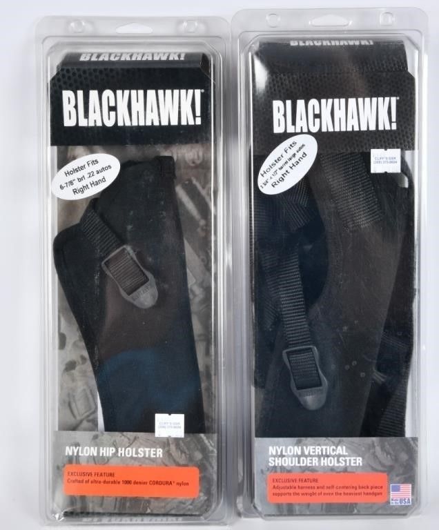Lot 617: 2 NIB Blackhawk Nylon Nip/Shoulder Holsters