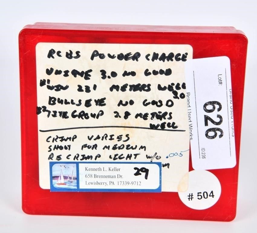 Lot 626: Hornady Reloading Die's For .380 Auto Cartridges