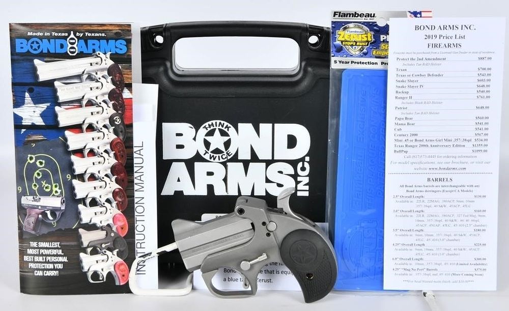 Lot 630: Bond Arms Roughneck 9mm Stainless Derringer