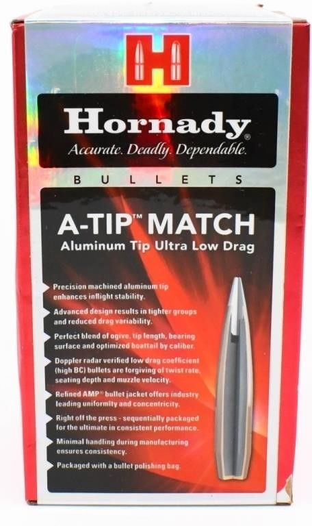 Lot 1054: 100 Ct Of Hornady 6.5mm Reloading Bullet Tips