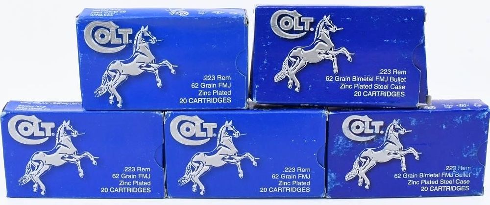 Lot 1057: 100 Rounds Of Barnaul Colt .223 Rem Ammunition