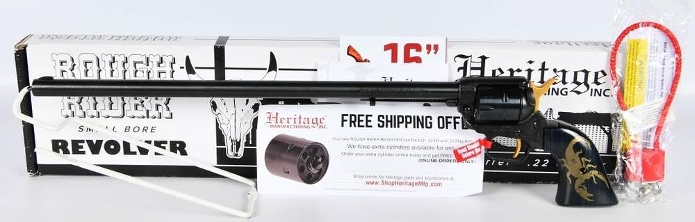 Lot 1059: Brand New Heritage Rough Rider Long Barrel 16" .22