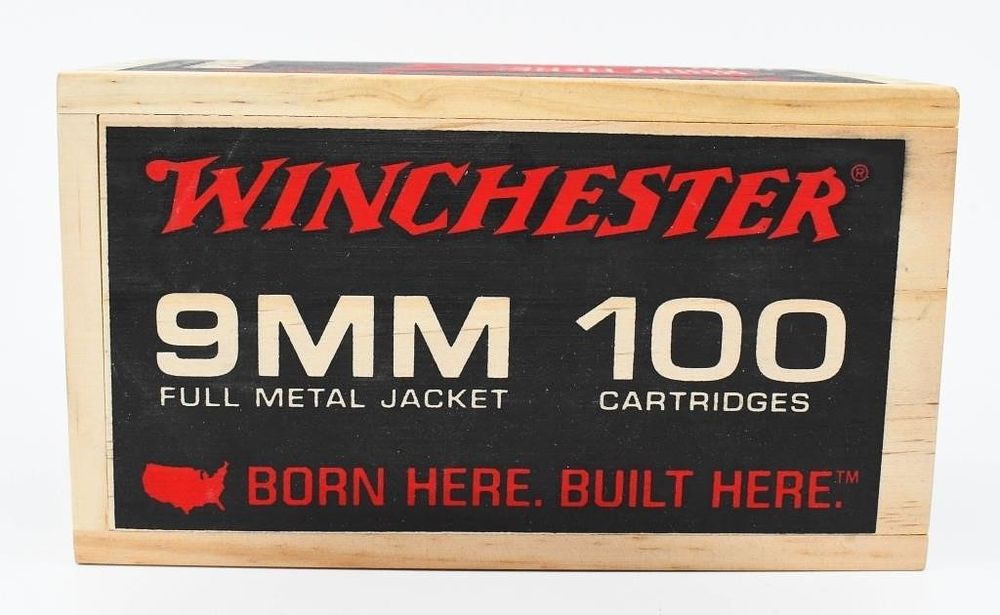 Lot 1081: 100 Rounds Of Winchester 9mm Luger Ammunition