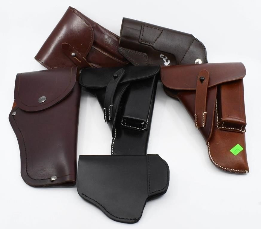 Lot 1106: Lot of 6 Various NEW Leather Holsters