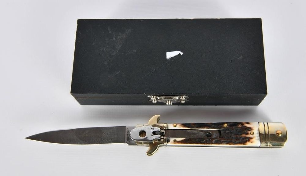 Lot 1112: AKC Leverletto By Bill De Shivs Folding Knife