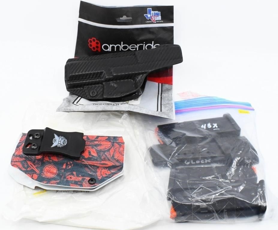 Lot 1127: HK Holster, Glock Holster and Glock Mags