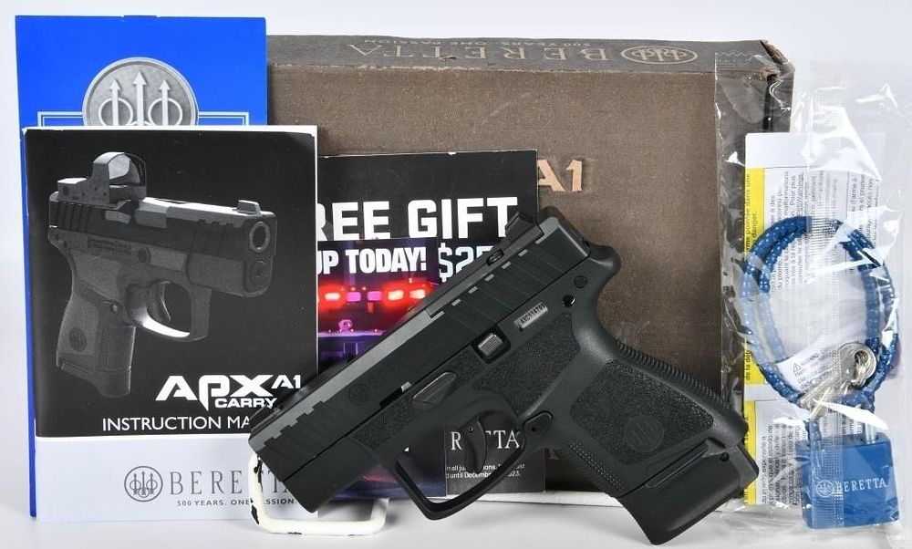 Lot 1137: NEW Beretta APX A1 Carry Pistol 9mm 3.3" Barrel