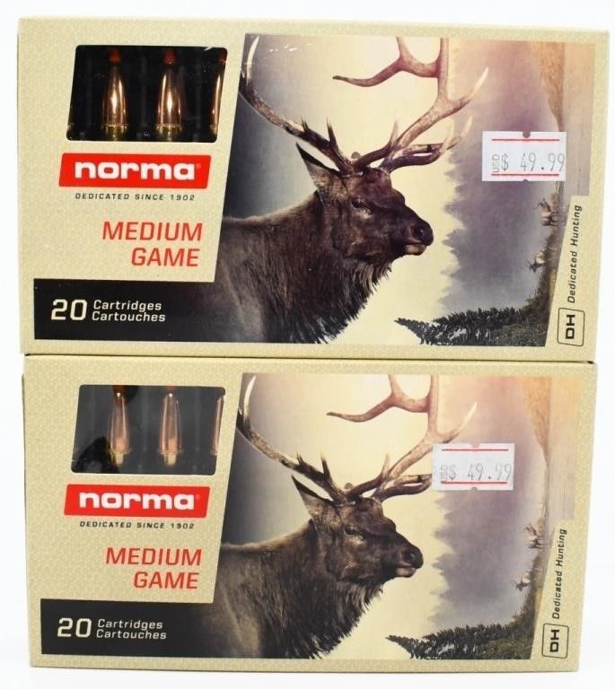 Lot 1165: 40 Rounds Of Norma 7mm-08 Rem Game Ammo