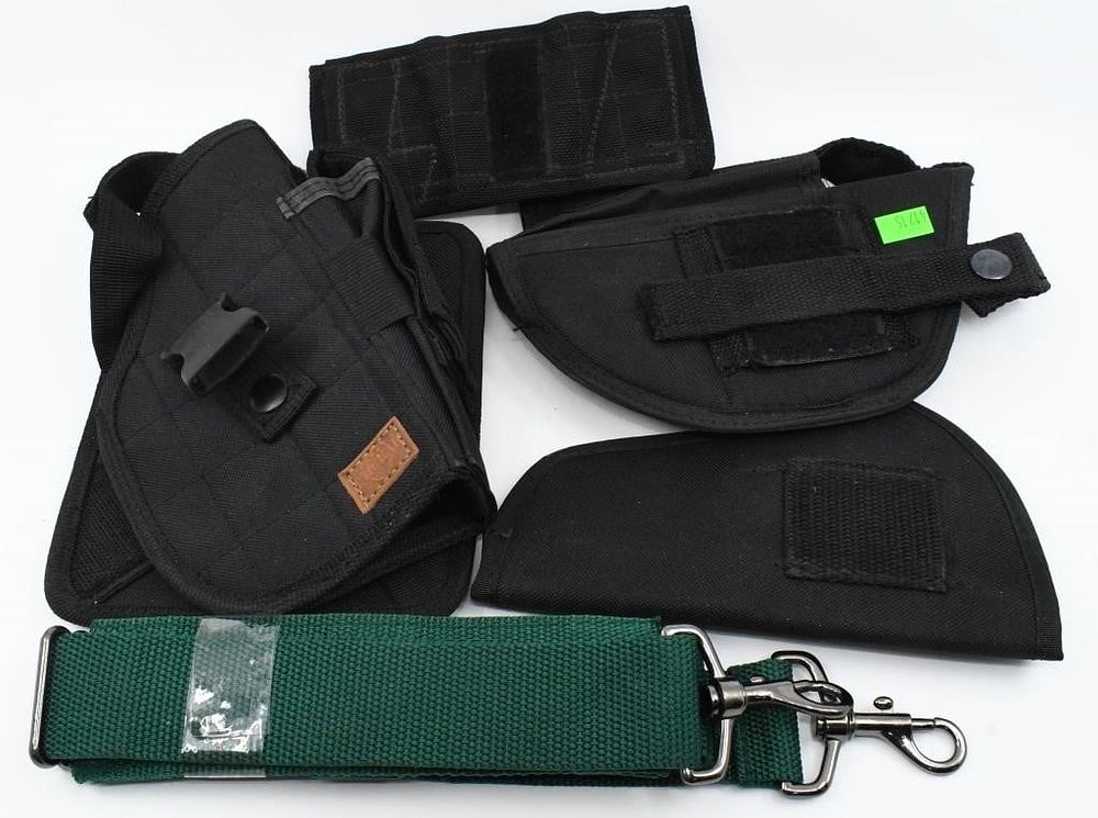 Lot 1166: Lot of Four Black Nylon Pistol Holsters Various
