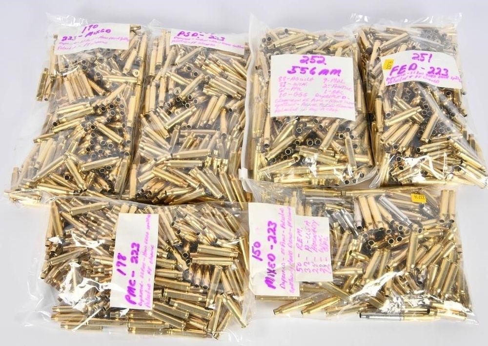 Lot 1178: 1200+ Ct Of Cleaned & De-Primed .223 Brass