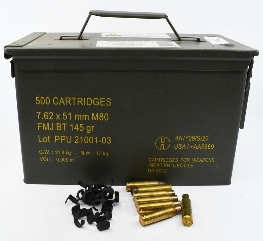 Lot 1192: Military Metal Ammo Can Full Of .308 Belt Links