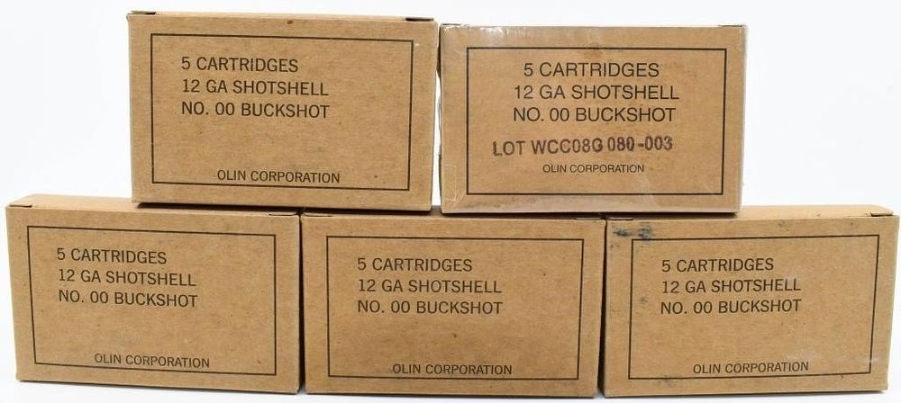 Lot 1195: 25 Rounds of 12 Gauge 00 Buck Shotshells