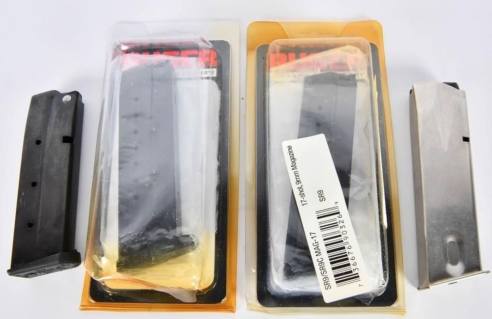 Lot 1217: Lot of 4 Pistol Magazines Ruger SR9 P226 HiPower