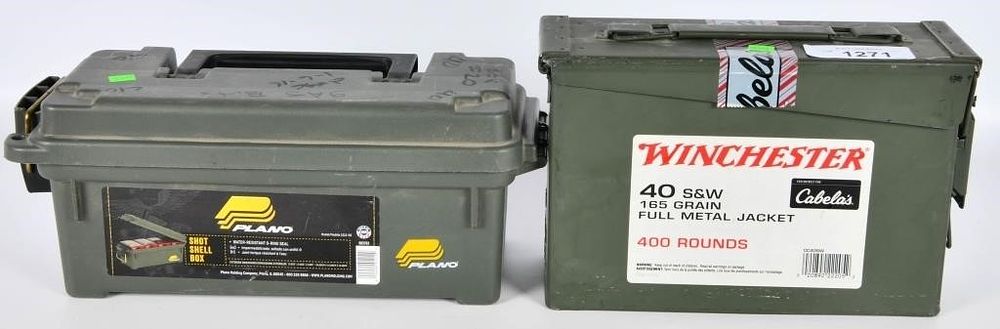 Lot 1271: 2 Small Size Ammunition Cans