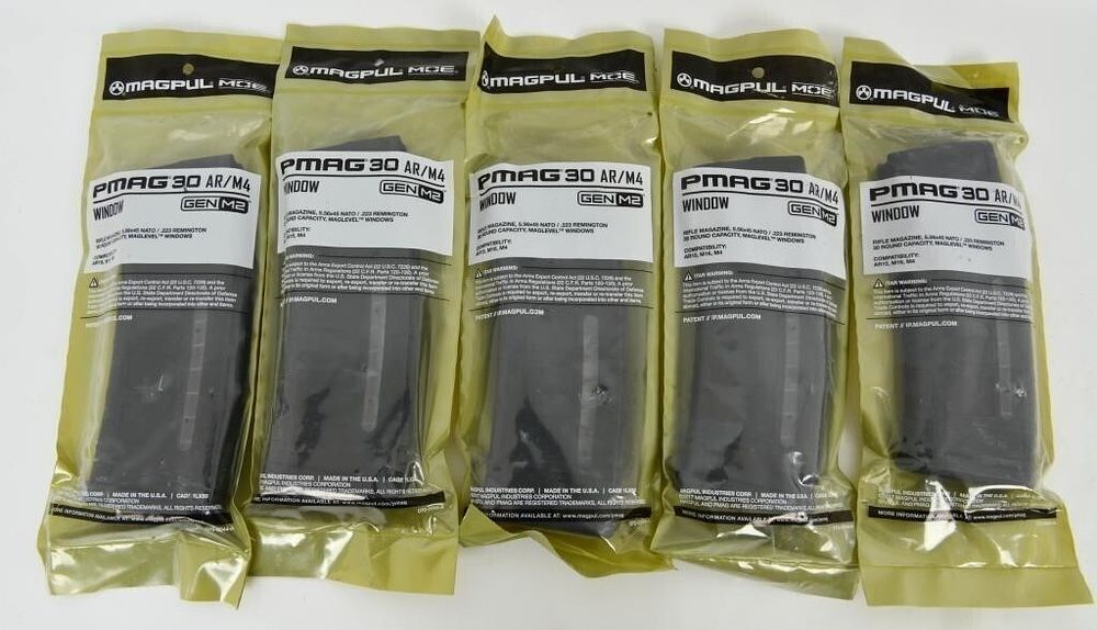 Lot 1307: 5 NIP Magpul MOE Pmag 30 Rd AR/M4...