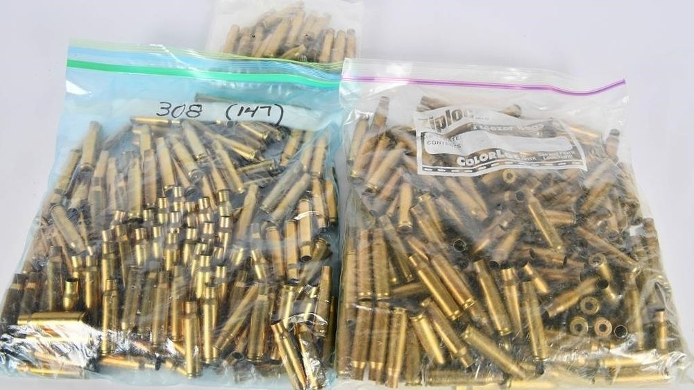 Lot 1328: Approx 9 Lbs of Empty .308 Win Brass Casings