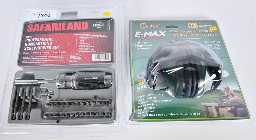 Lot 1340: Caldwell Earmuffs New W/ NIP Screw Driver Set