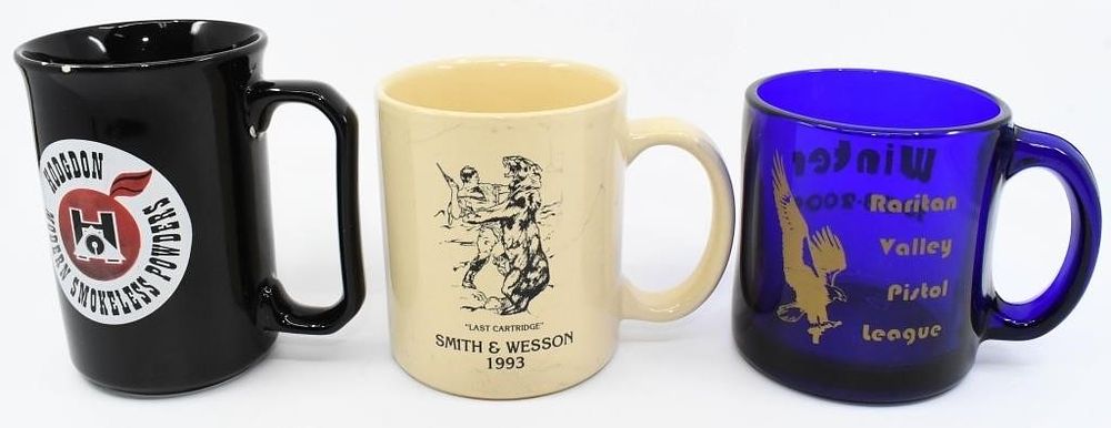 Lot 1349: 3 Collector Firearm Meme Coffee Cups