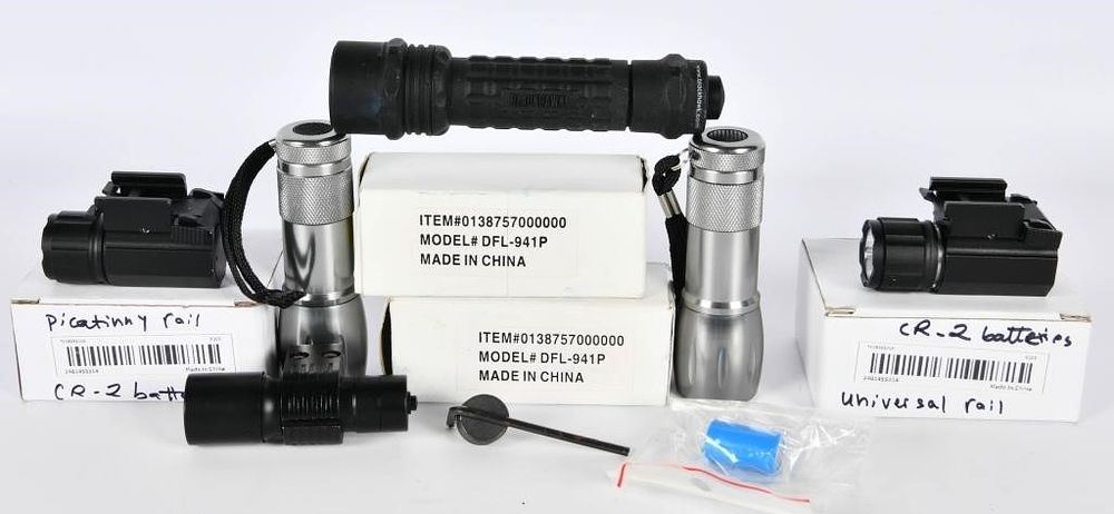Lot 1361: Lot of Various Flashlights, & Weapon Lights