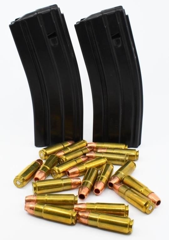 Lot 1426: 20 Rounds Of .458 Socom Ammo & 2 Magazines