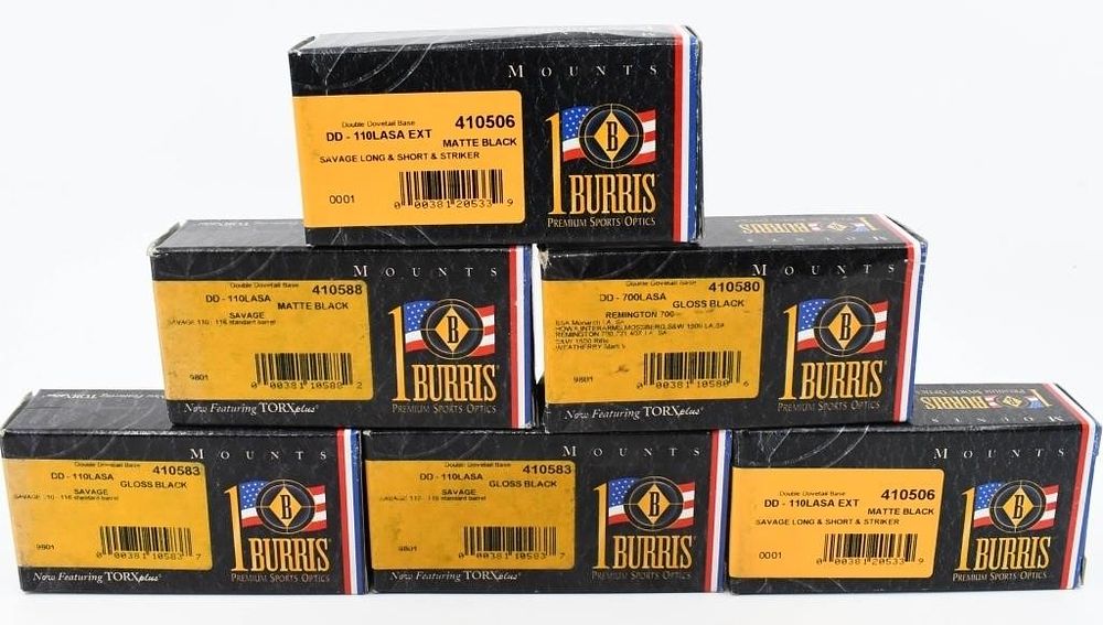 Lot 1439: 6 Burris Scope Mount Bases