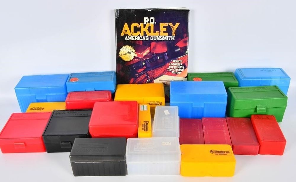Lot 1493: Large Lot Various Size Ammo Storage Containers