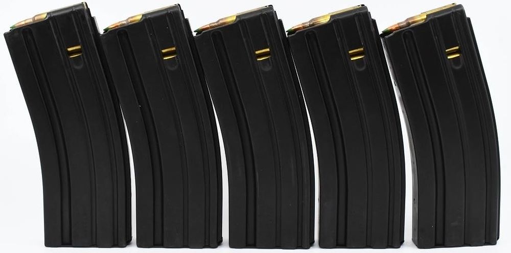 Lot 1495: 5 Duramag Magazines Loaded With 5.56 Ammunition