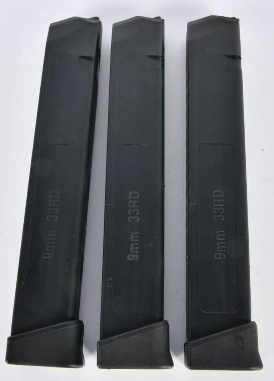 Lot 1577: Lot of Three Glock 17 9MM Stick Magazines