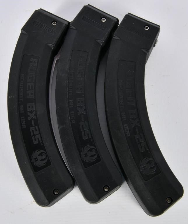 Lot 1607: Lot of 3 Factory Ruger BX-25 Magazines Ruger 10/22