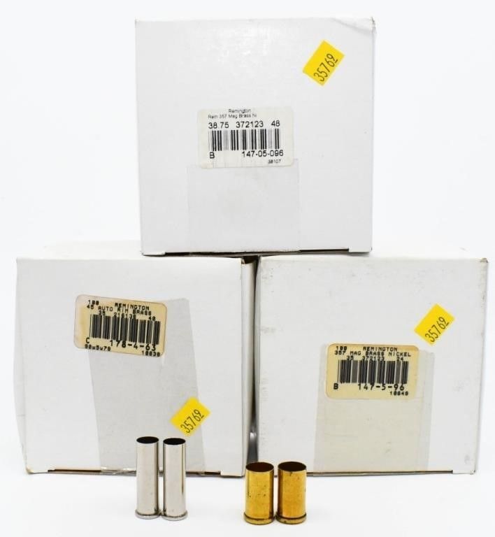 Lot 1618: 300 Count Of Empty .357 Magnum Brass Casings