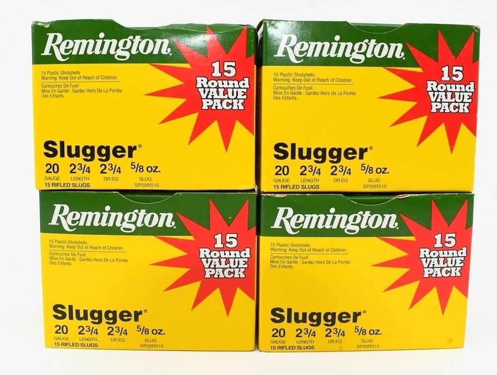 Lot 1663: 60 Rounds of Remington 20 Ga Slugger Shotshells