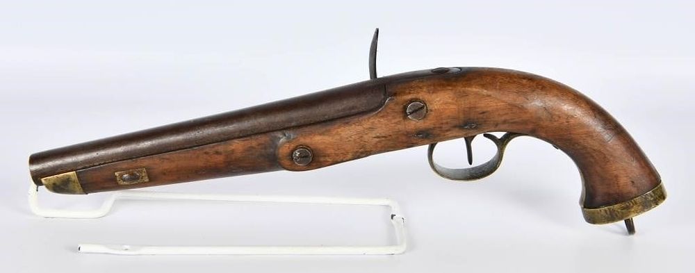 Lot 1680: Antique Belgian Flintlock Parts Pistol
