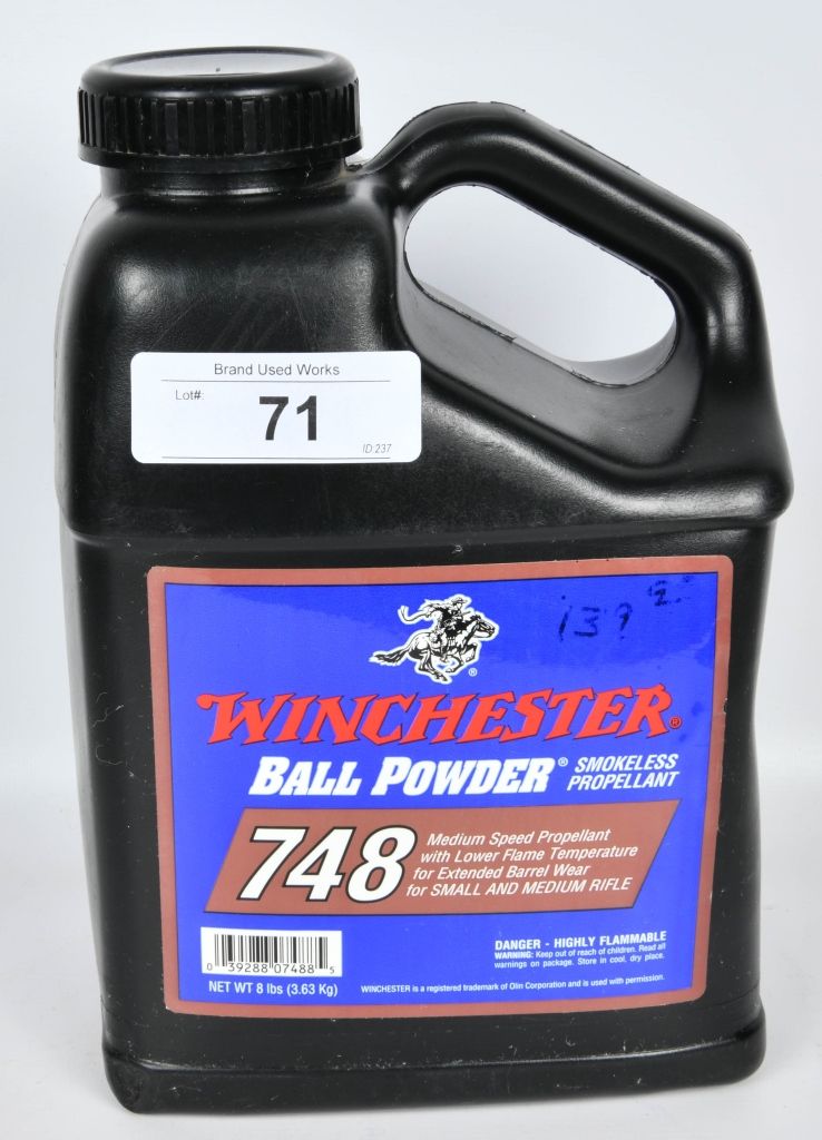Lot 71: 8 Lbs of Winchester 748 Smokeless Powder