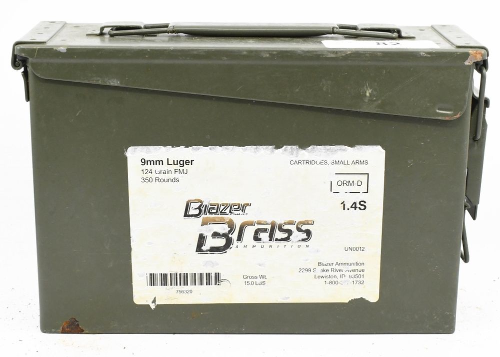 Lot 82: 350 Rounds Of Blazer 9mm Luger Ammunition