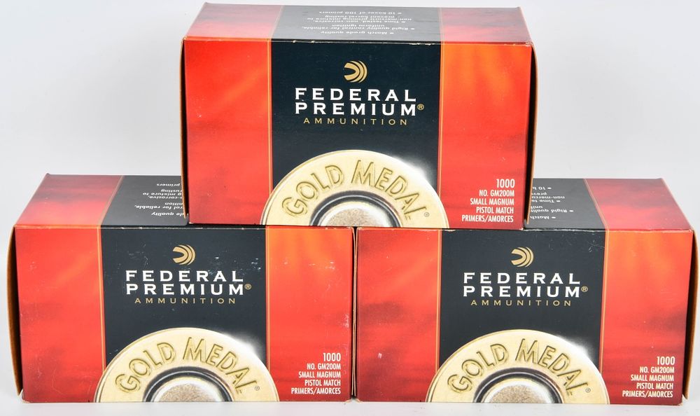 Lot 125: 3000 Federal Premium Gold Medal Small Pistol Mag