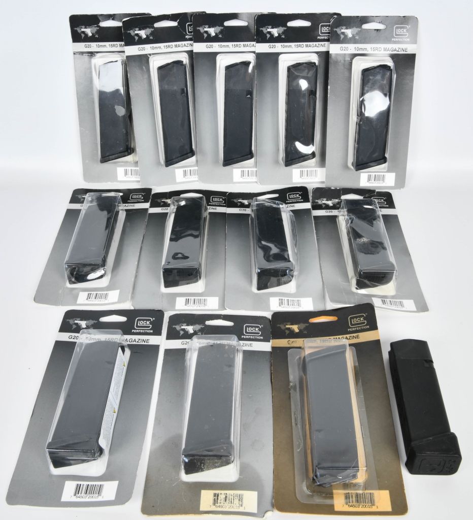 Lot 146: (13) Glock G20 10mm 15 round Magazine New in