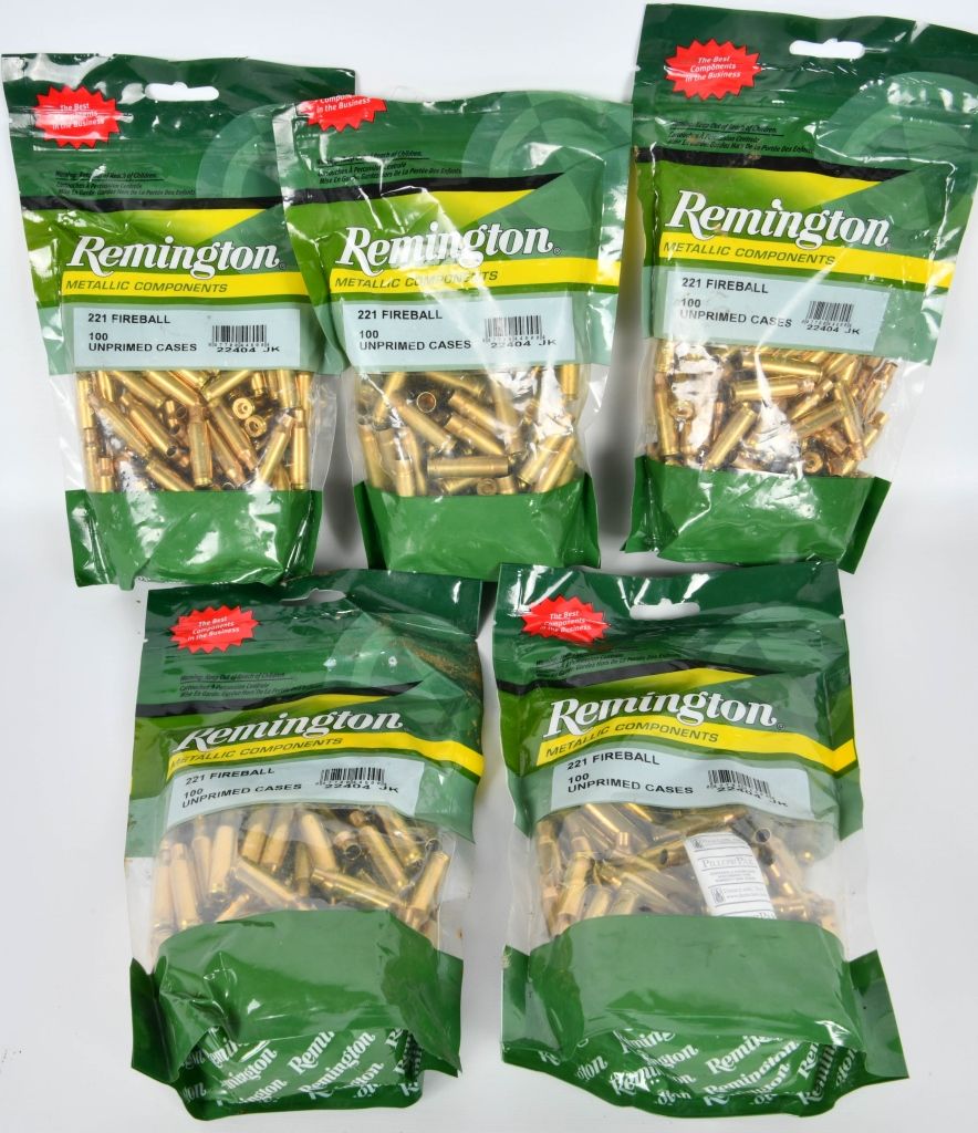 Lot 147: 500 Count Of New Remington .221 Fireball Empty