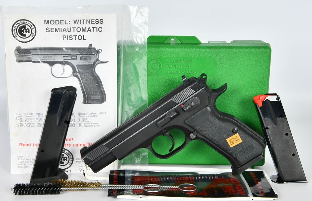 Lot 159: EAA Witness Full Size Semi Auto Pistol 9MM
