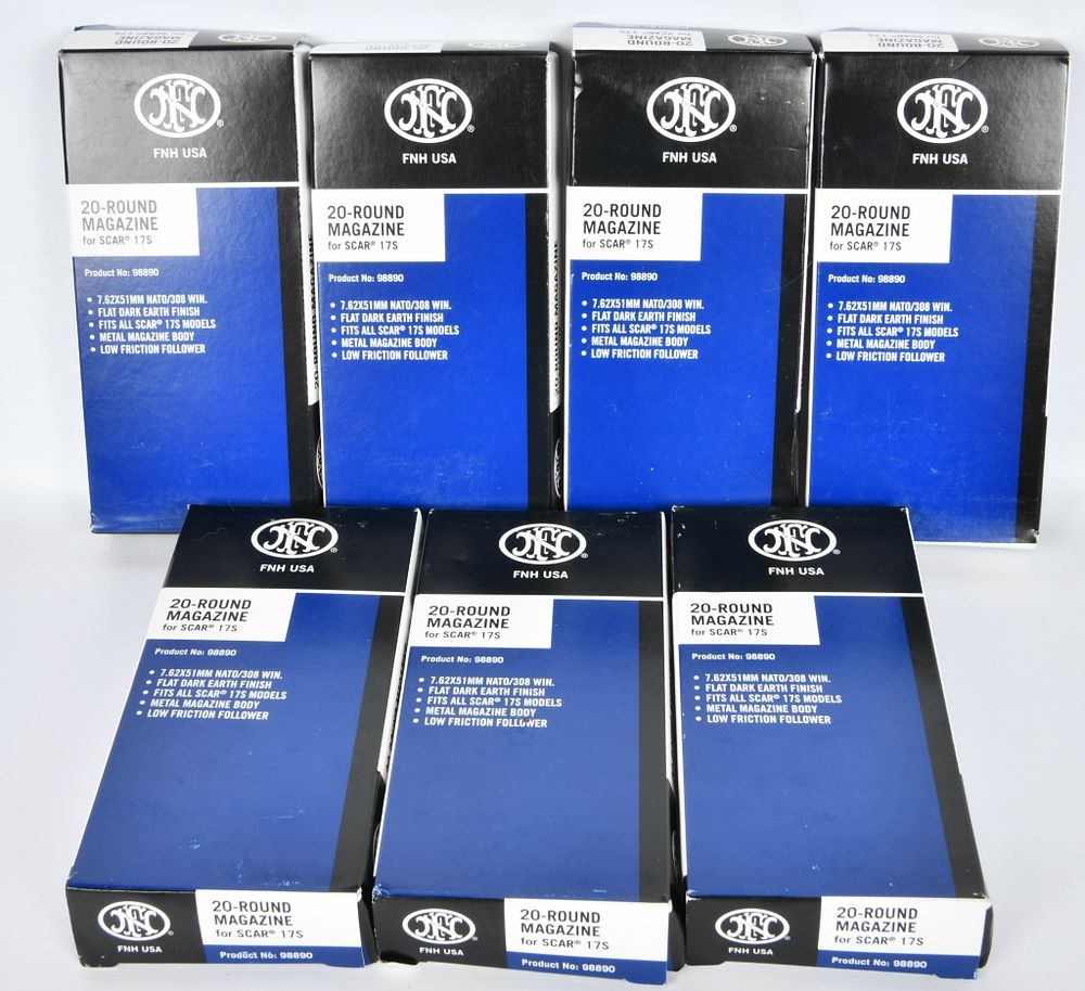 Lot 188: (7)FN SCAR 17S Magazine NIP 7.62x51 FDE 20 rds