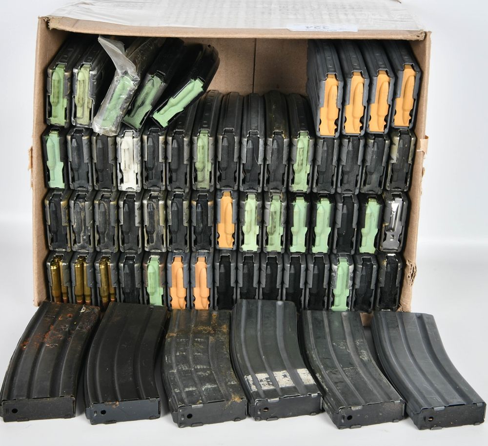 Lot 224: AR-15 .223/5.56mm 30 round metal magazines various
