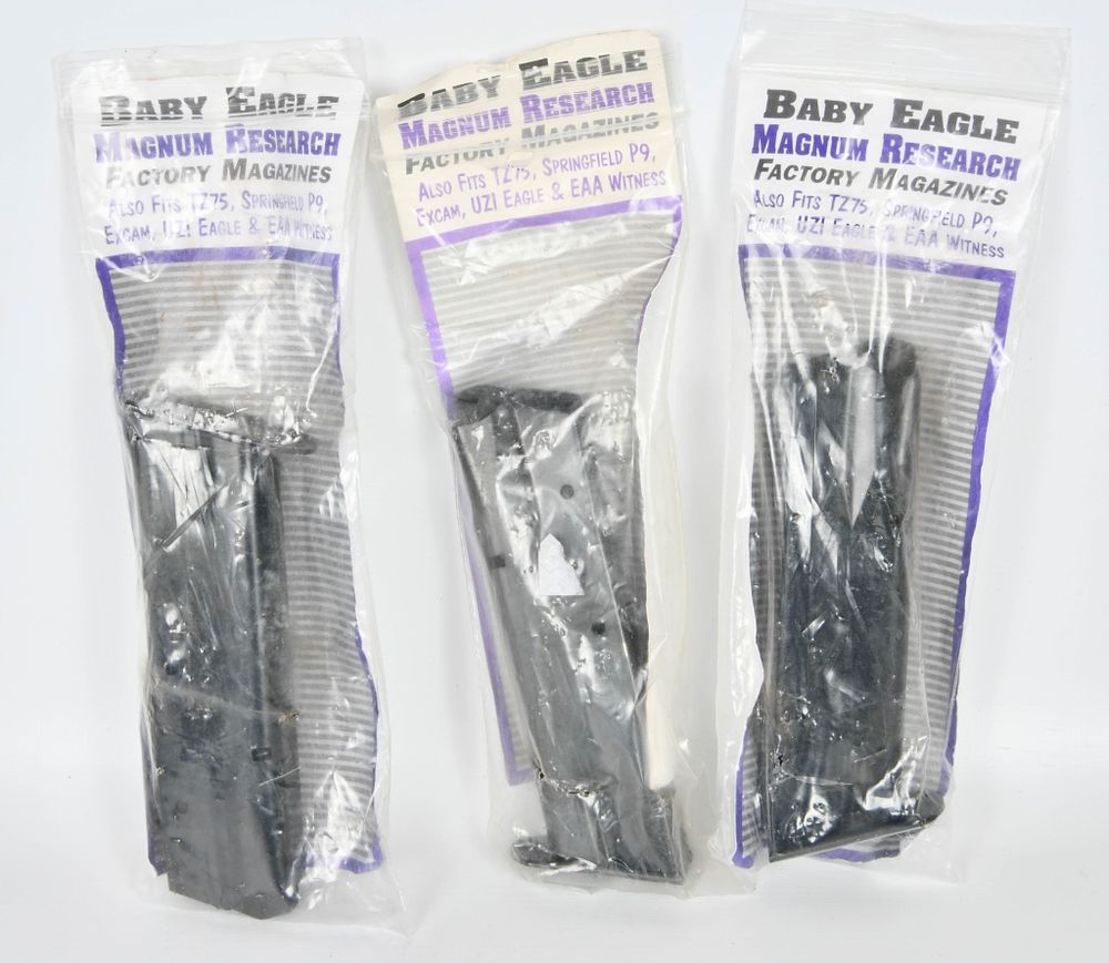 Lot 236: (3) Baby Eagle Magnum Research Factory 12 round