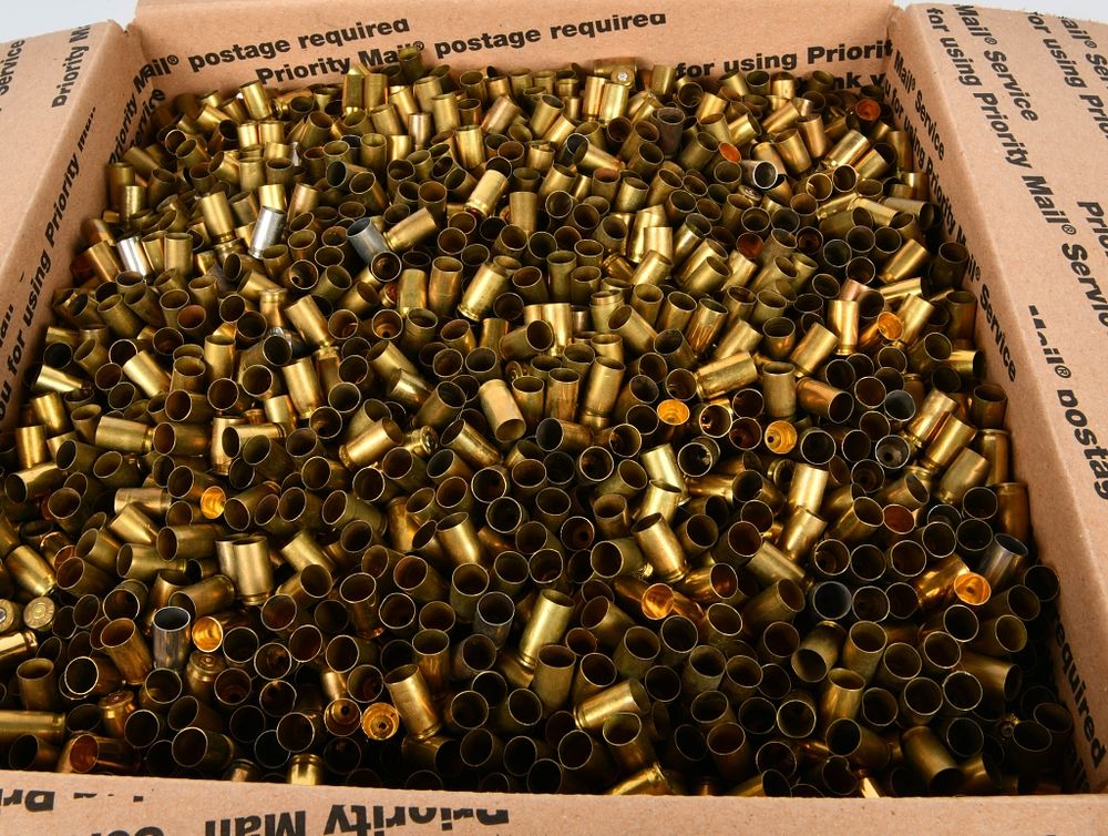 Lot 263: 44 Lbs Of Mixed .380 ACP Empty Brass Casings