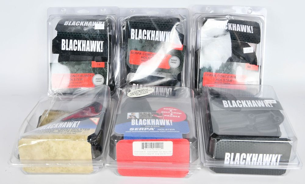 Lot 272: (6) various NIP Blackhawk Holsters as listed