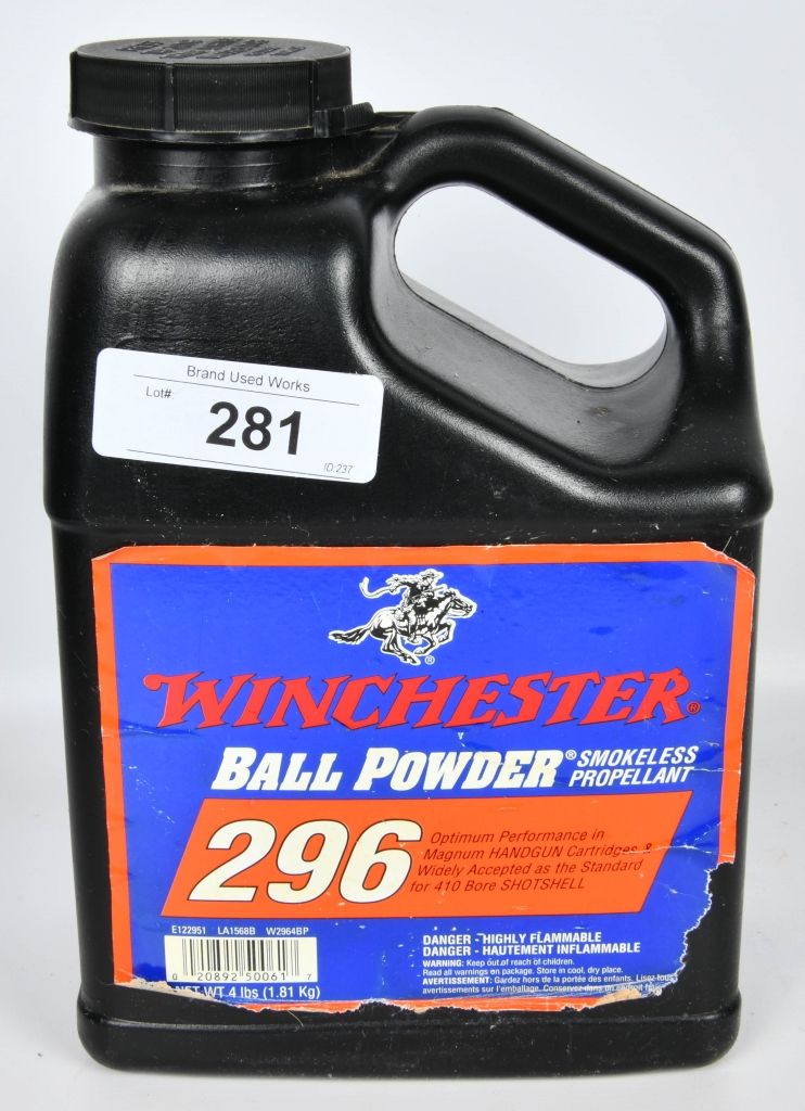 Lot 281: Winchester Ball Powder 296 Smokeless Propellant