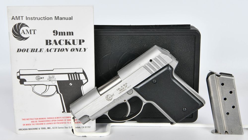 Lot 291: Scarce AMT 9MM Back Up Semi Auto Pistol