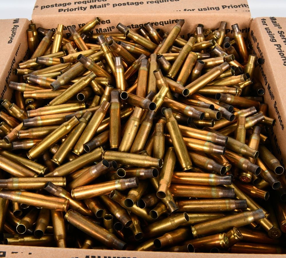Lot 443: 30 Lbs Of Mixed .30-06 SPRG Empty Brass Casings